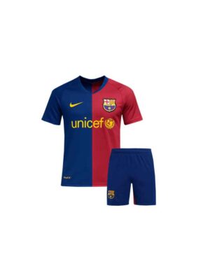 Kids Barcelona Home 2008-09 Season Retro Jersey And Shorts