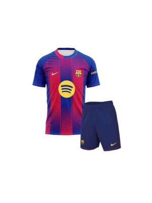 Kids Barcelona Home Football Jersey And Shorts 25-26 Season