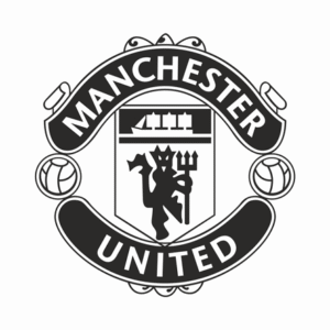 Manchester-United-Black-And-White-Logo
