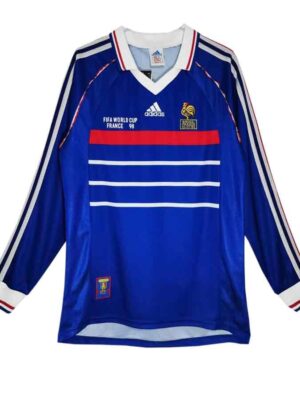 France Home 1998 World Cup Long Sleeves Retro Jersey