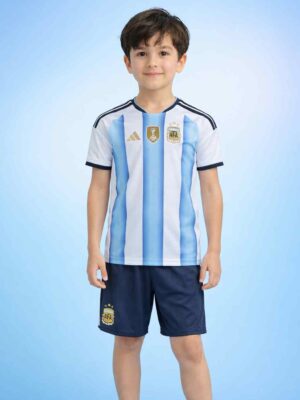 Kids-Argentina-Home-Jersey-And-Shorts-World-Cup-2026