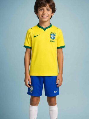 Kids-Brazil-Home-Jersey-And-Shorts-World-Cup-2026