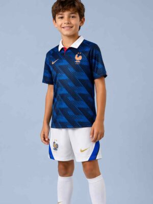 Kids France Home World Cup 2026 Jersey With Shorts