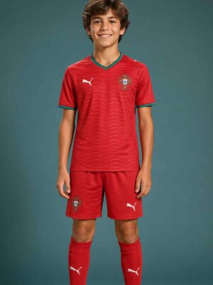 Kids-Portugal-Home-Jersey-And-Shorts-World-Cup-2026