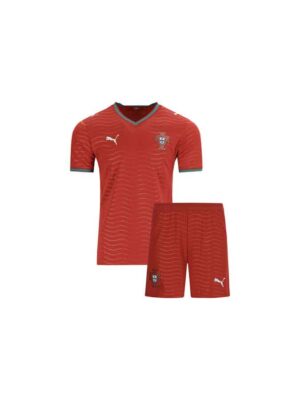 Kids Portugal Home Jersey And Shorts Worldcup 2026