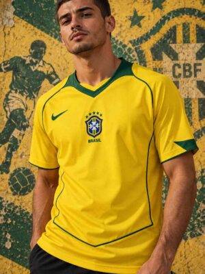 Brazil Home Retro Jersey 2004 Copa America Champions
