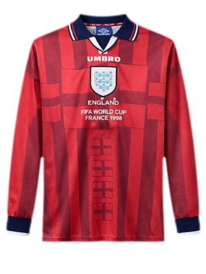 Englwith Away Long Sleeves 1998 World Cup Retro Jersey