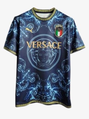 Italy Versace Navy Blue Jersey Fan Edition