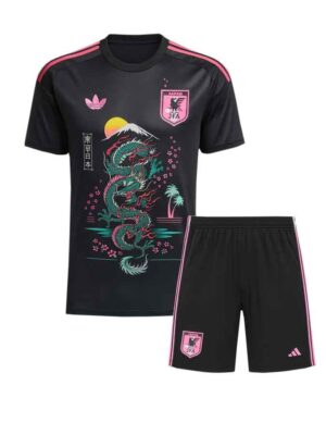 Japan Black And Pink Dragon Jersey With Shorts 22-23