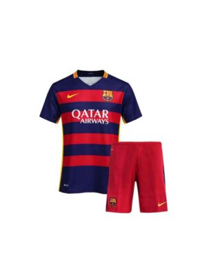 Kids Barcelona Home Retro Jersey with Shorts 2015-16