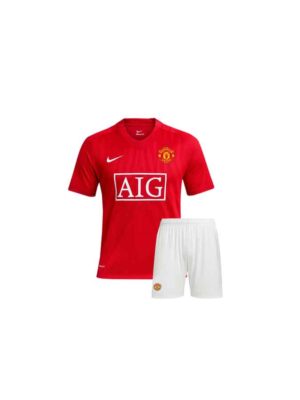 Kids Manchester United Home Retro Jersey with Shorts 2007-08