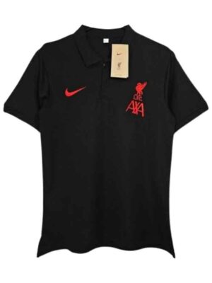 Liverpool Black Polo T-shirt Jersey 25-26