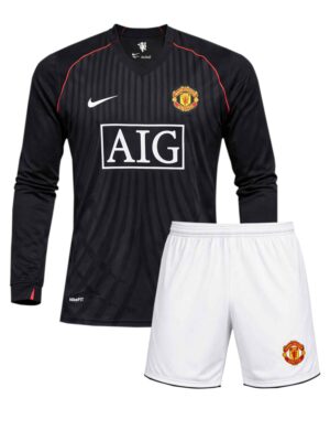 Manchester United Away Retro Jersey with Shorts 2007-08 Long Sleeves