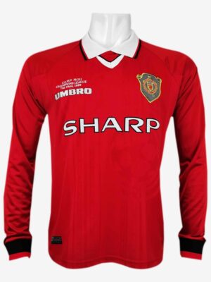 Manchester United Home 1999-2000 Champions League Long Sleeve Retro Jersey