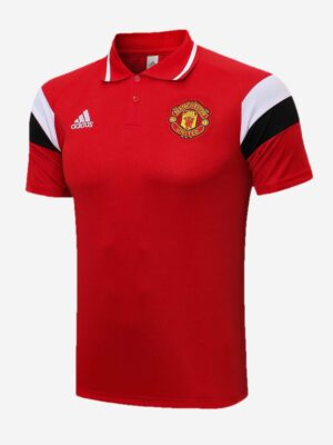 Manchester United Polo Jersey Solid Red with White Sleeves