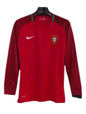 Portugal Home Retro Jersey 2016 Euro Long Sleeves