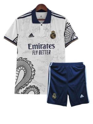 Real Madrid White Dragon Jersey with Shorts 23-24