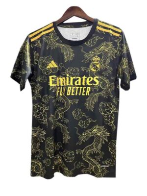 Real Madrid Black with Gold Dragon 24-25  Fan Edition Jersey
