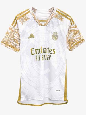 Real Madrid White with Golden Special Jersey 23-24 Fan Edition