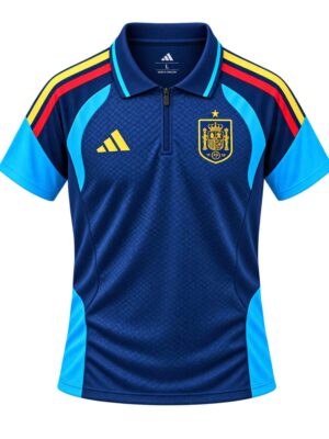 Spain Blue Tiro Polo T-shirt Jersey 26-27